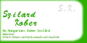 szilard kober business card